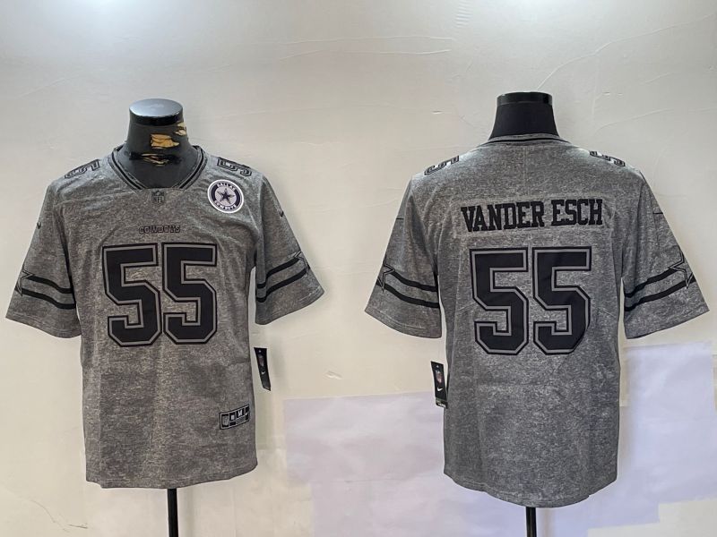 Men Dallas Cowboys 55 Vanderesch Grey 2024 Nike Limited NFL Jersey style 2